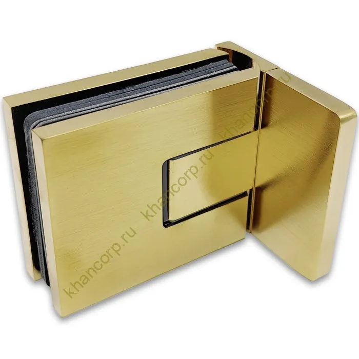 Петля Сирена FDP-210 стена-стекло 90˚ с боковым креплением, латунь/брашированное золото