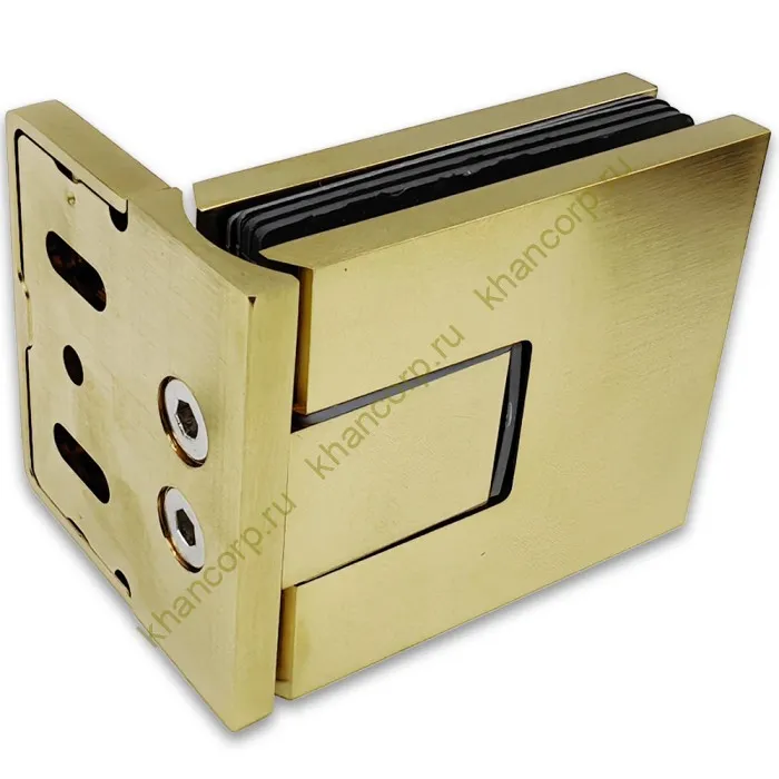 Петля Сирена FDP-210 стена-стекло 90˚ с боковым креплением, латунь/брашированное золото