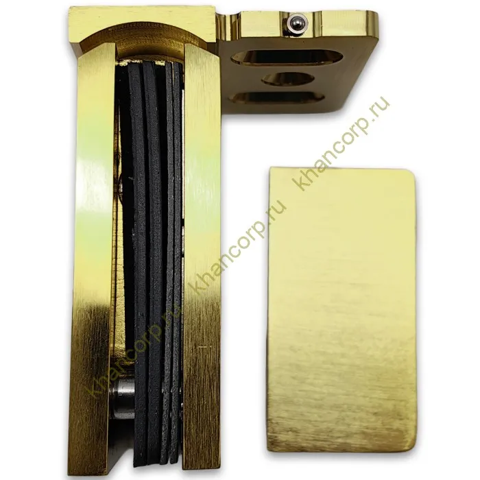 Петля Сирена FDP-210 стена-стекло 90˚ с боковым креплением, латунь/брашированное золото