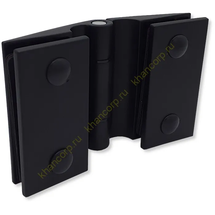 Петля Европа FDP-115 стекло-стекло 180˚ без крышек, нержавейка/черный