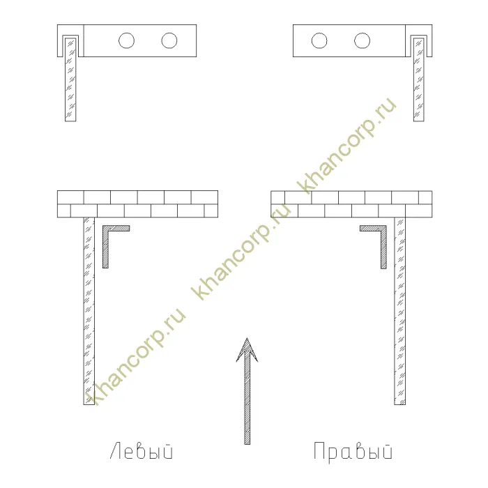 Угловой стабилизатор Диор FDK-1R стена-стекло 90° правый, нержавейка/черный