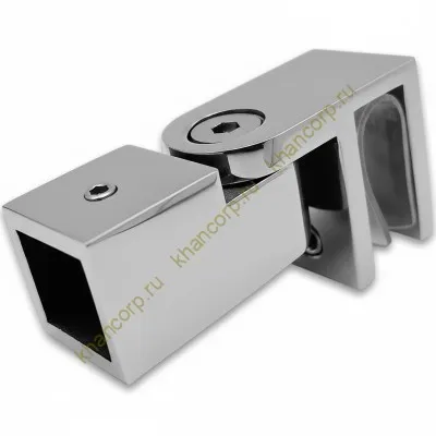 Держатель стекла FDC-50, 15х15 торцевой 0°-180°, нержавейка/полированный