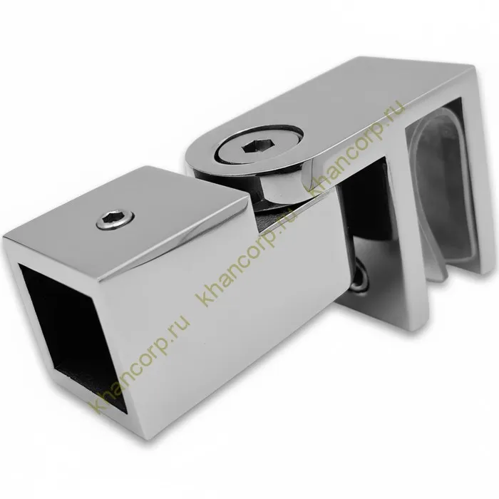 Держатель стекла FDC-50, 15х15 торцевой 0°-180°, нержавейка/полированный