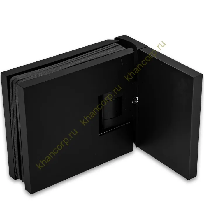 Петля Афродита FDP-230, стена-стекло 90° с крышками, латунь/черный