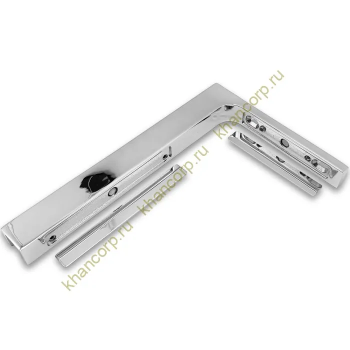 Угловой стабилизатор Диор FDK-5L стена-стекло 90˚ левый, нержавейка/полированный