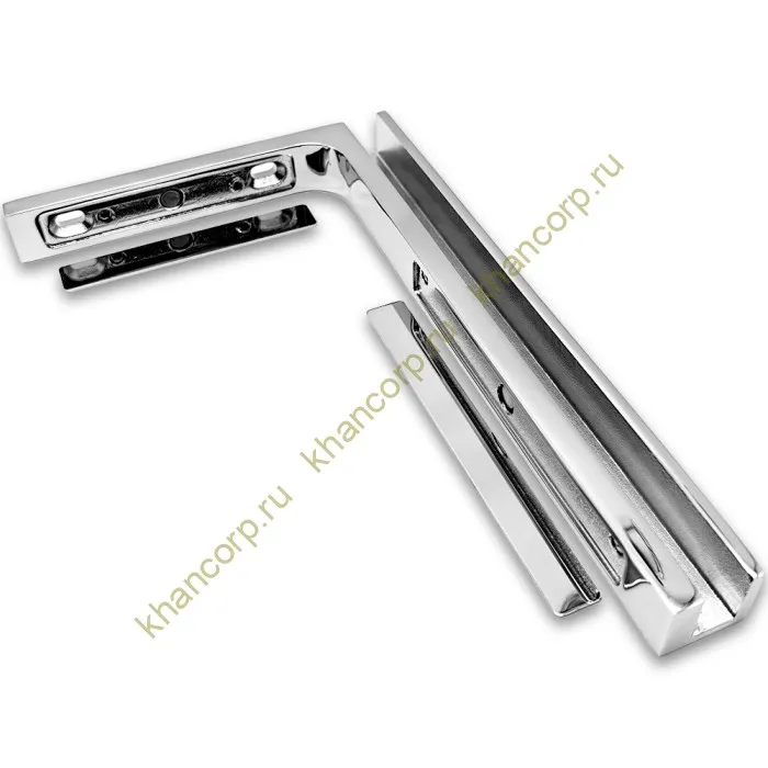 Угловой стабилизатор Диор FDK-5L стена-стекло 90˚ левый, нержавейка/полированный