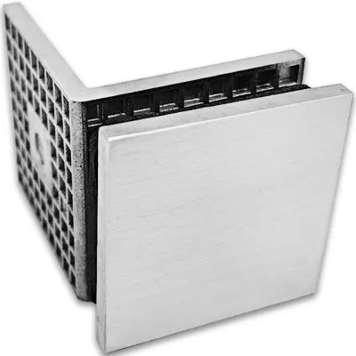 Коннектор Альфа FDK-13 стена-стекло 90˚ с пластиной, нержавейка/матовый