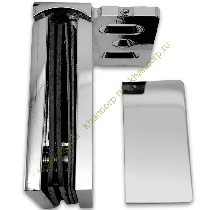 Петля Сирена FDP-210 стена-стекло 90˚ с боковым креплением, латунь/хром