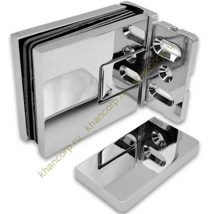 Петля Сирена FDP-210 стена-стекло 90˚ с боковым креплением, латунь/хром