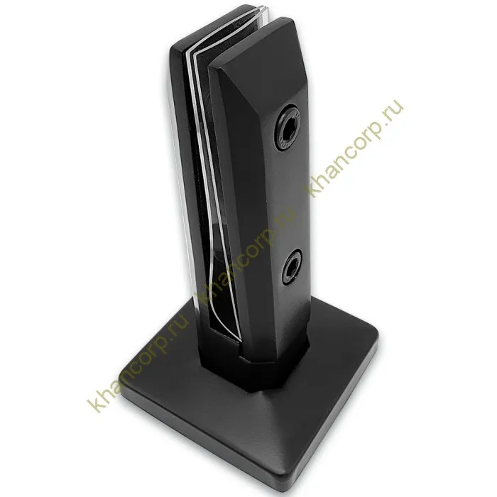 Стойка FOS-05 для стекла напольная 90х190 мм со сверлением и регулировкой, дюплекс/черный