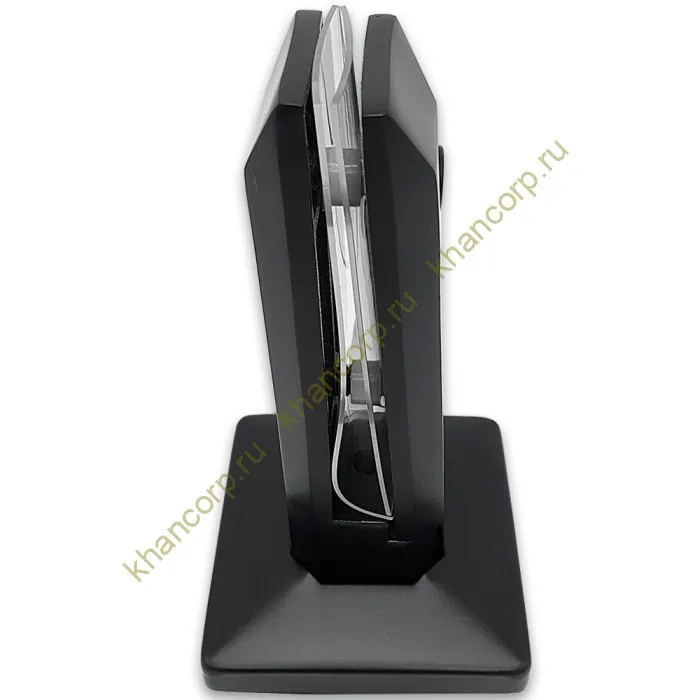 Стойка FOS-05 для стекла напольная 90х190 мм со сверлением и регулировкой, дюплекс/черный