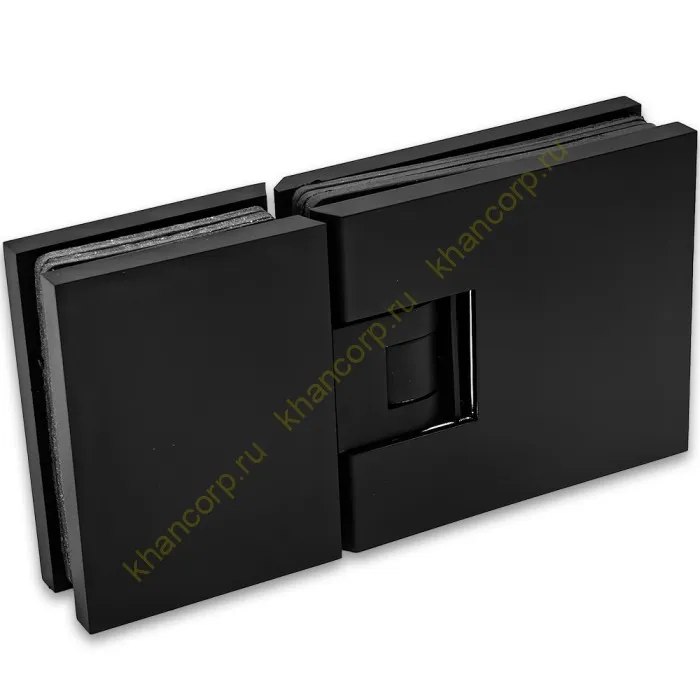 Петля Афродита FDP-232, стекло-стекло 180° с крышками, латунь/черный