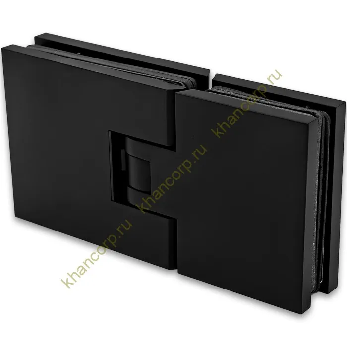 Петля Афродита FDP-232, стекло-стекло 180° с крышками, латунь/черный