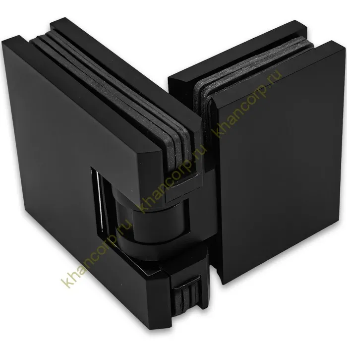 Петля Афродита FDP-232, стекло-стекло 180° с крышками, латунь/черный