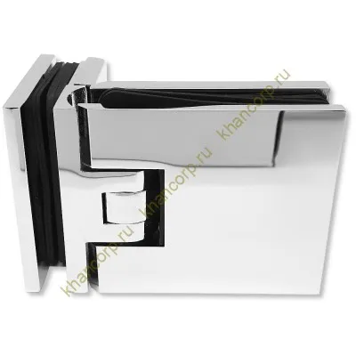 Петля Афродита FDP-233 стекло-стекло 90° с крышками, латунь/хром