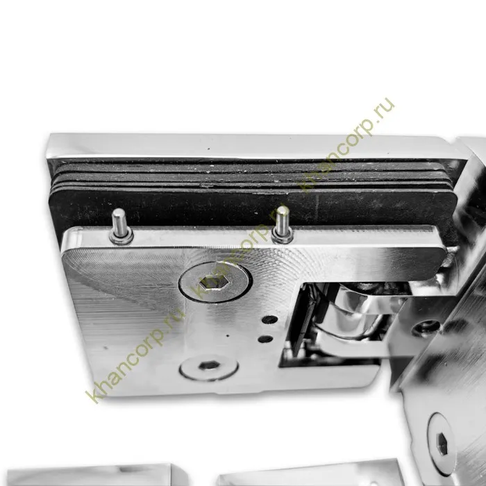 Петля Афродита FDP-233 стекло-стекло 90° с крышками, латунь/хром