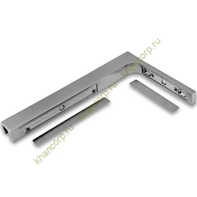 Угловой стабилизатор Диор FDK-5L стена-стекло 90˚ левый, нержавейка/матовый