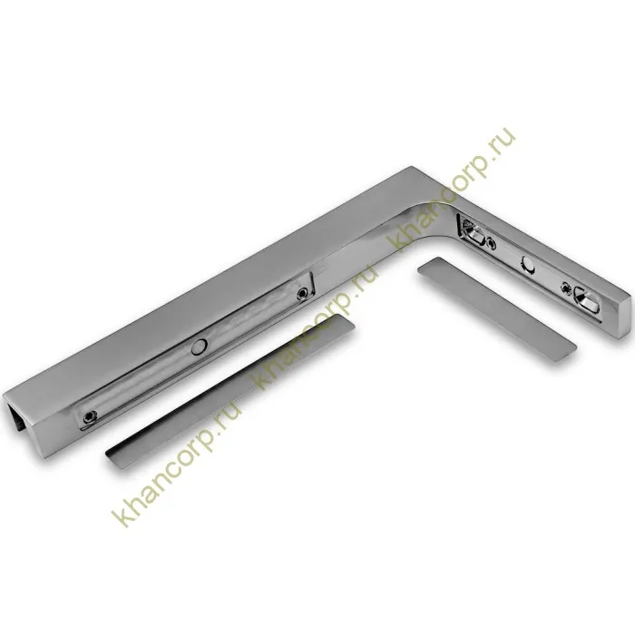 Угловой стабилизатор Диор FDK-5L стена-стекло 90˚ левый, нержавейка/матовый