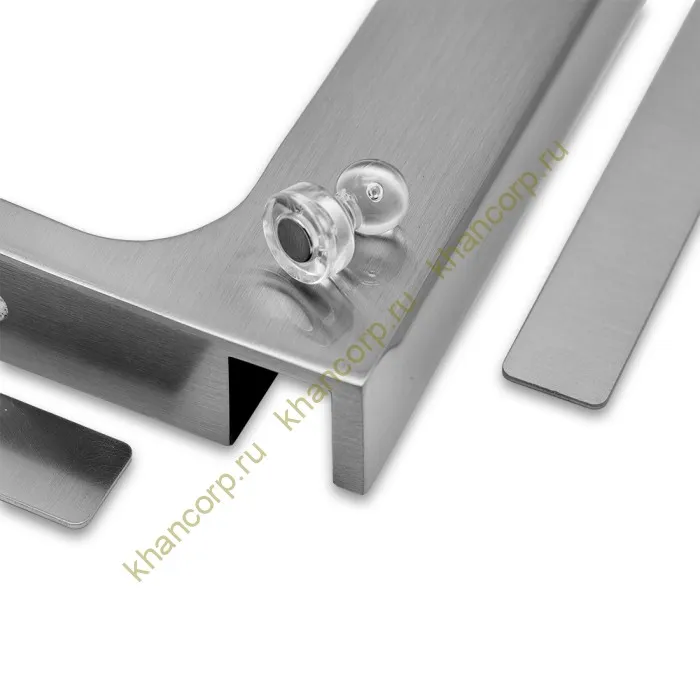 Угловой стабилизатор Диор FDK-5L стена-стекло 90˚ левый, нержавейка/матовый