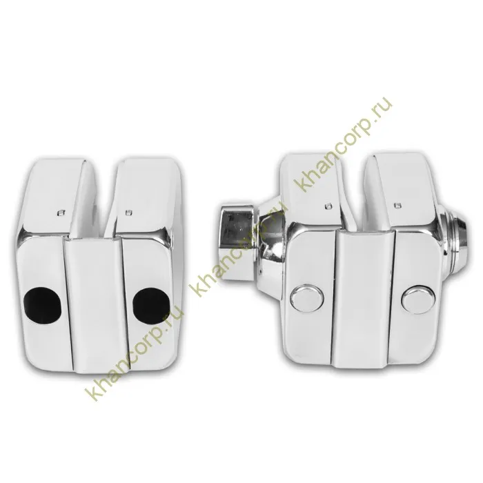 Замок FKZ-36 зажимной с круглым ригелем стекло-стекло ключ/защёлка, нержавейка/полированный