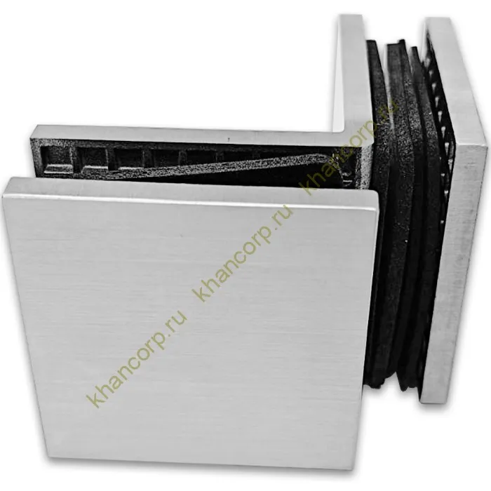 Коннектор Альфа FDK-14 стекло-стекло 90˚ нержавейка/матовый