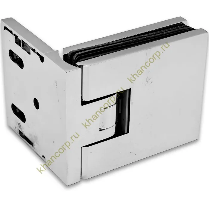 Петля Афродита FDP-230, стена-стекло 90° с крышками, латунь/хром