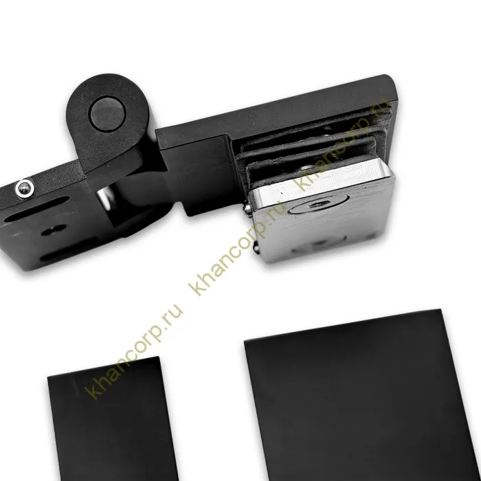 Петля Рея FDP-220 стена-стекло 90° с крышками латунь/черный