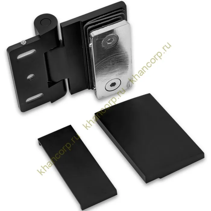 Петля Рея FDP-220 стена-стекло 90° с крышками латунь/черный