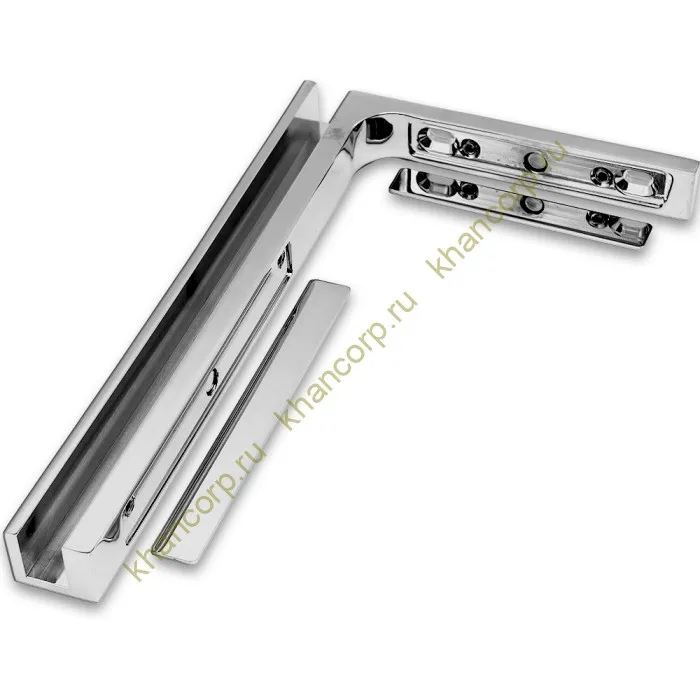 Угловой стабилизатор Диор FDK-5R стена-стекло 90˚ правый, нержавейка/полированный