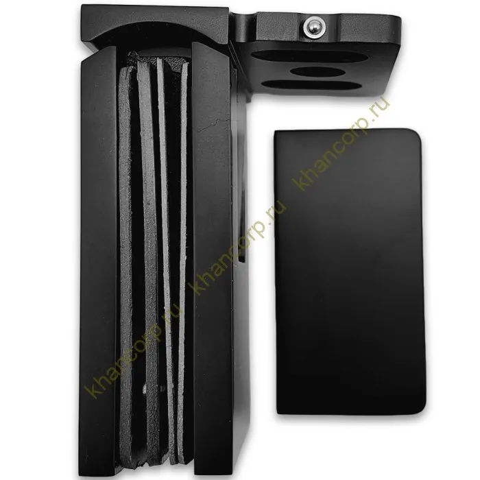 Петля Сирена FDP-210 стена-стекло 90˚ с боковым креплением, латунь/черный