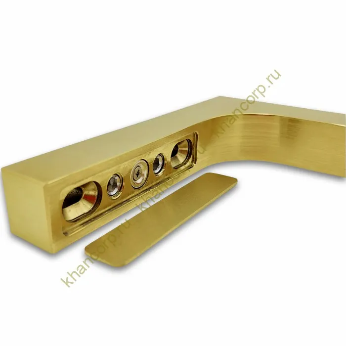 Угловой стабилизатор Диор FDK-3L стена-стекло 90˚ левый, латунь/брашированное золото