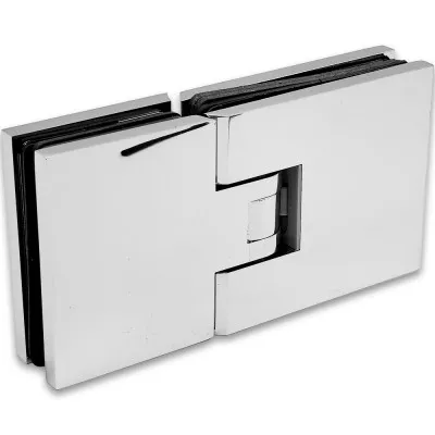 Петля Афродита FDP-232, стекло-стекло 180° с крышками, латунь/хром