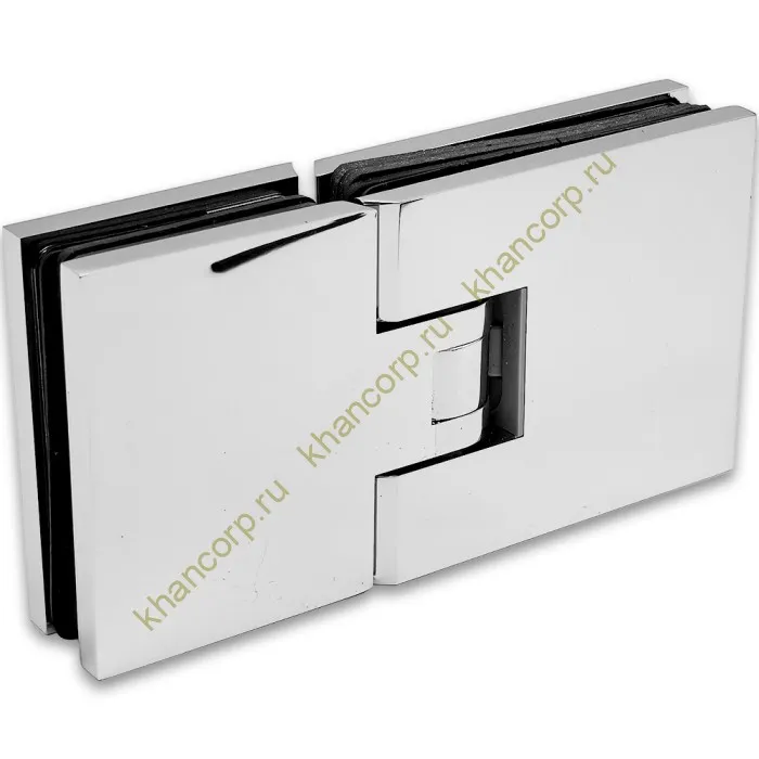 Петля Афродита FDP-232, стекло-стекло 180° с крышками, латунь/хром