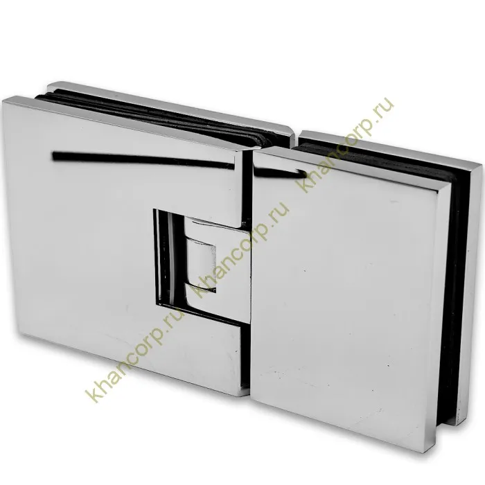 Петля Афродита FDP-232, стекло-стекло 180° с крышками, латунь/хром