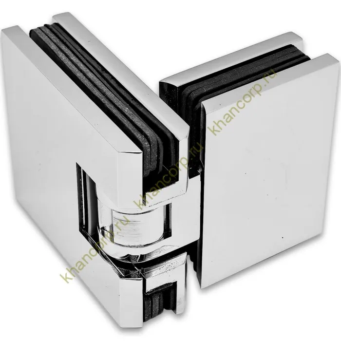 Петля Афродита FDP-232, стекло-стекло 180° с крышками, латунь/хром