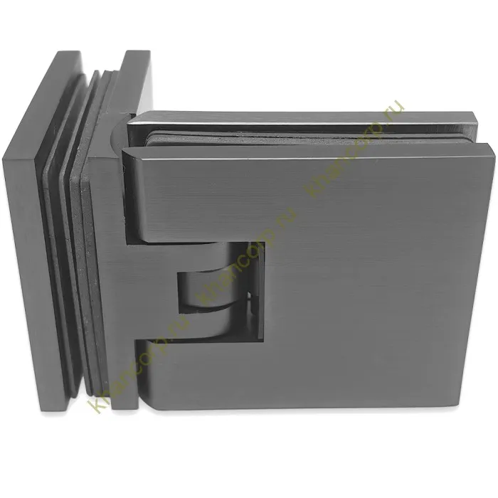 Петля Афродита FDP-233 стекло-стекло 90° с крышками, латунь/оружейная сталь