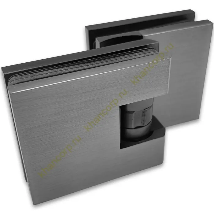 Петля Афродита FDP-233 стекло-стекло 90° с крышками, латунь/оружейная сталь