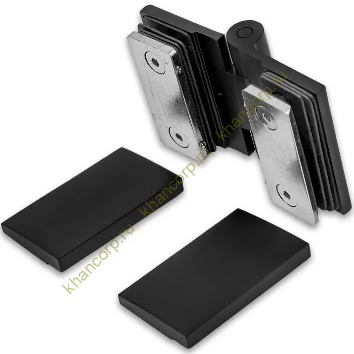 Петля Рея FDP-222 стекло-стекло 180° с крышками латунь/черный