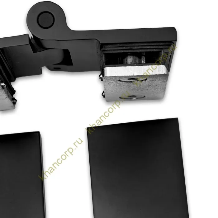 Петля Рея FDP-222 стекло-стекло 180° с крышками латунь/черный