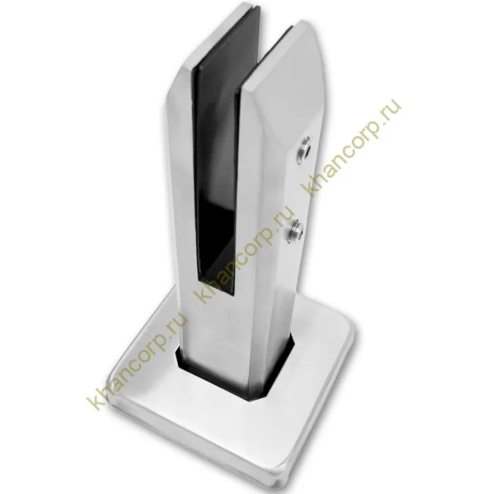 Стойка FOS-02 для стекла напольная 95х160 мм без сверления, нержавейка/матовый