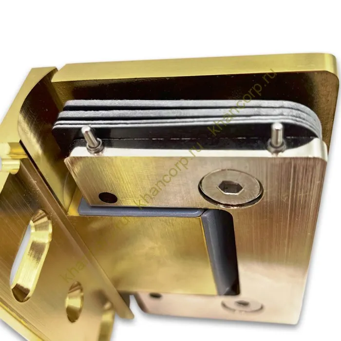 Петля Афина FDP-130 стена-стекло с боковым креплением, латунь/брашированное золото