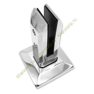 Стойка FOS-02 для стекла напольная 95х160 мм без сверления, нержавейка/полированный