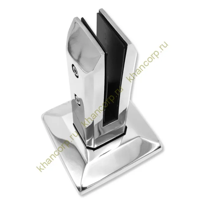 Стойка FOS-02 для стекла напольная 95х160 мм без сверления, нержавейка/полированный