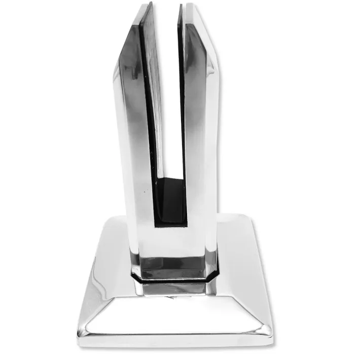 Стойка FOS-02 для стекла напольная 95х160 мм без сверления, нержавейка/полированный