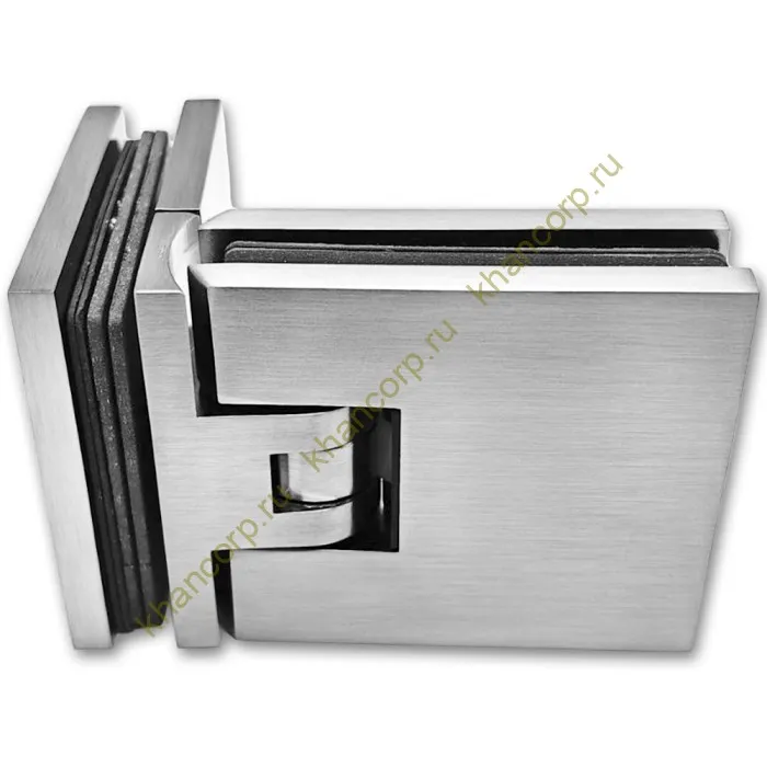 Петля Афродита FDP-233, стекло-стекло 90° с крышками, латунь/матовый