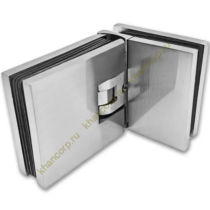 Петля Афродита FDP-233, стекло-стекло 90° с крышками, латунь/матовый