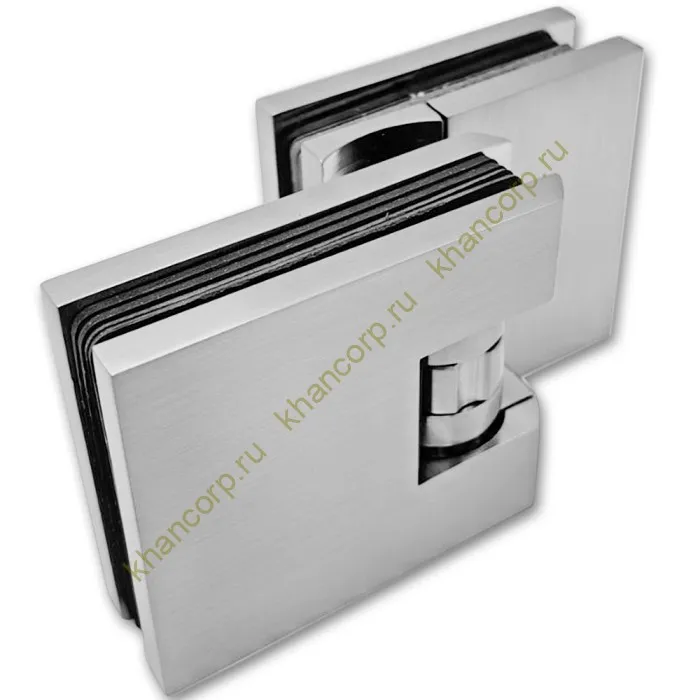 Петля Афродита FDP-233, стекло-стекло 90° с крышками, латунь/матовый