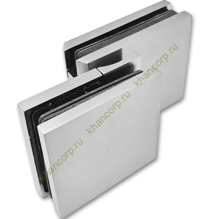 Петля Афродита FDP-233, стекло-стекло 90° с крышками, латунь/матовый