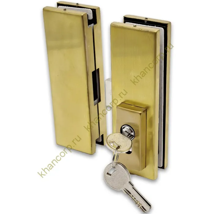 FKZ-40 SUS304/BTP: Замок центральный с ответной частью ключ/ключ, нержавейка/брашированное золото