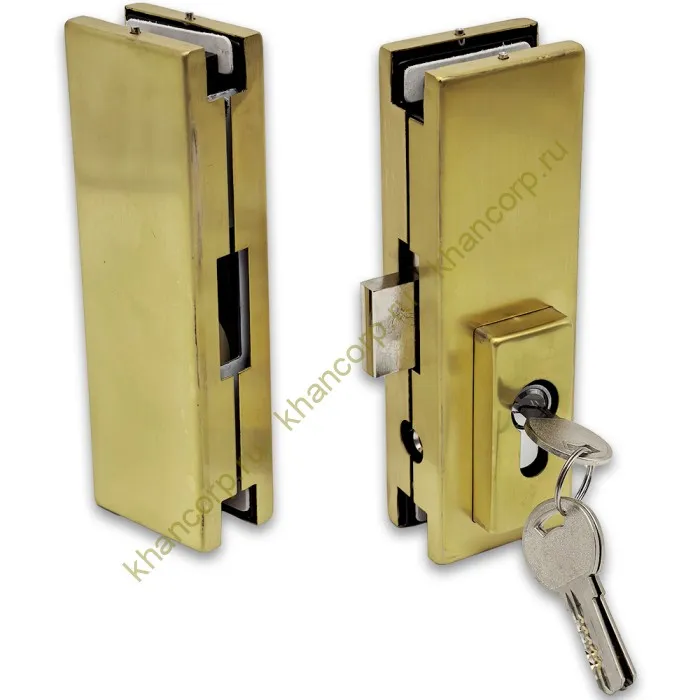 FKZ-40 SUS304/BTP: Замок центральный с ответной частью ключ/ключ, нержавейка/брашированное золото
